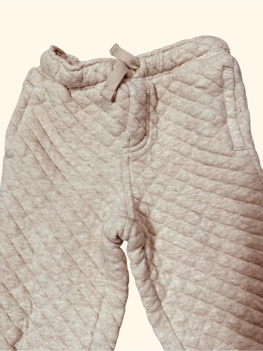 NWT New Gymboree Quilted Jogger Beige Cotton Pants Size 2T